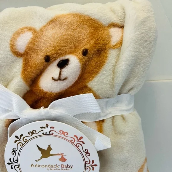 Adirondack Baby by Berkshire My Cozy Cream Baby Blanket Teddy Bears & Stars - Picture 3 of 13